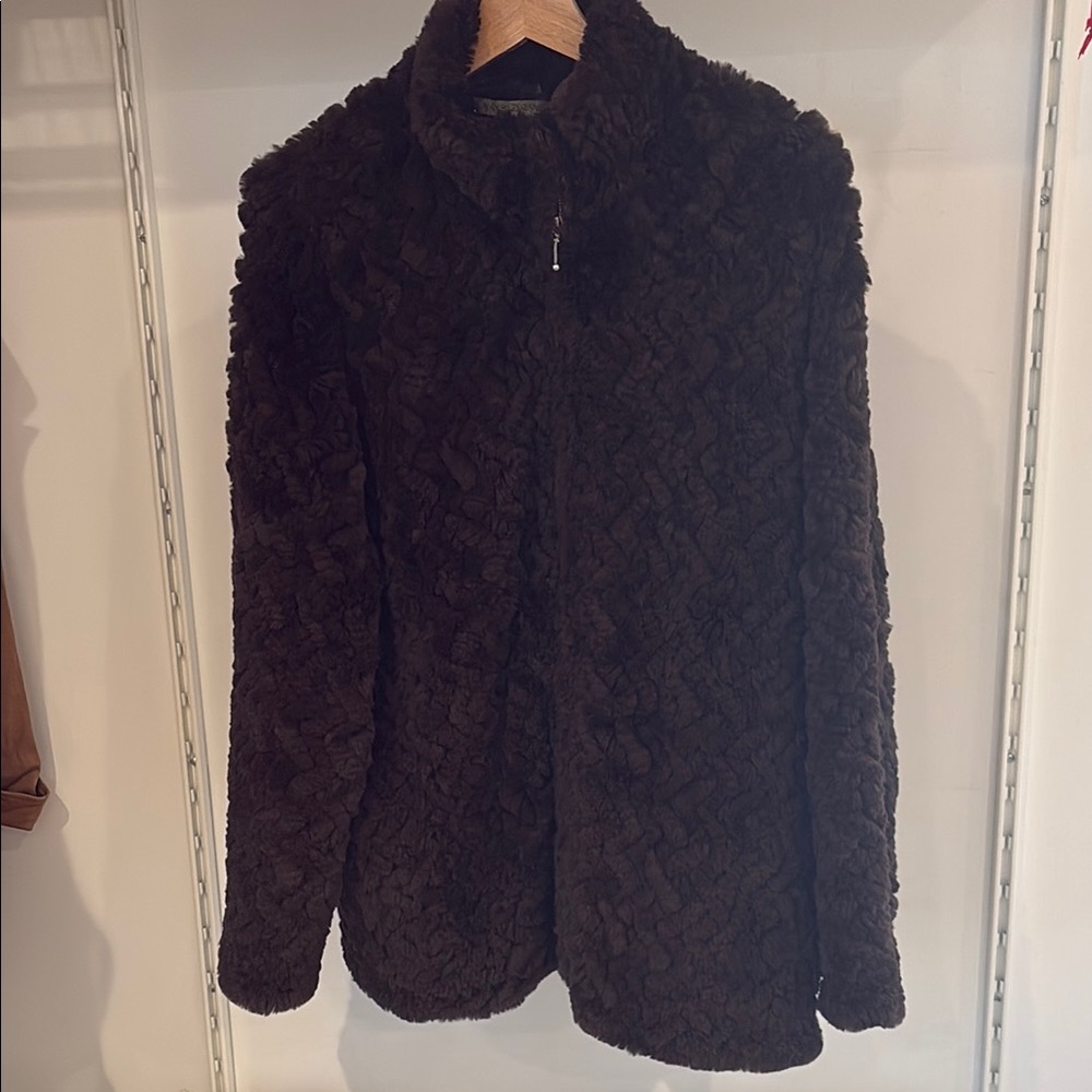 Women's Brown Rabbit Fur Jacket